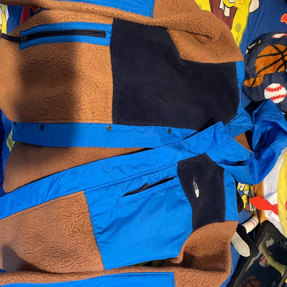 The North Face Kids Blue and Brown Puffer Jacket